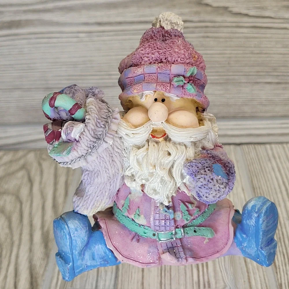 Home Interiors Sugar Plum Santa Figurines 2002 Christmas Decorations Resin 55063